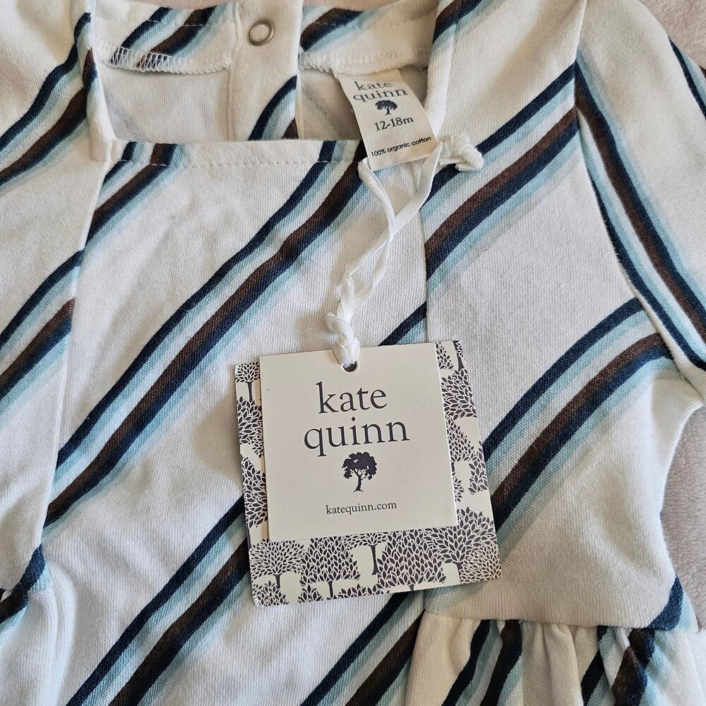 Kate Quinn NWT 12-18m 70 Stripe LS Ballerina Bodysuit  Organic Cotton - Picture 4 of 6